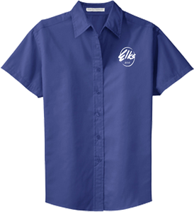 Port Authority Custom Elks Ladies Short Sleeve Easy Care Shirt in Ultramarine