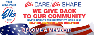 Elks Charity Donation Banner