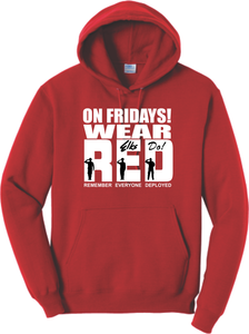 Elks Wear Red On Fridays Hooded Sweatshirt