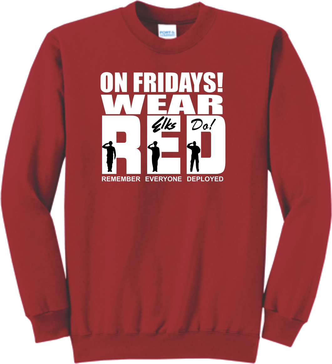 Elks Wear Red On Fridays Sweatshirt