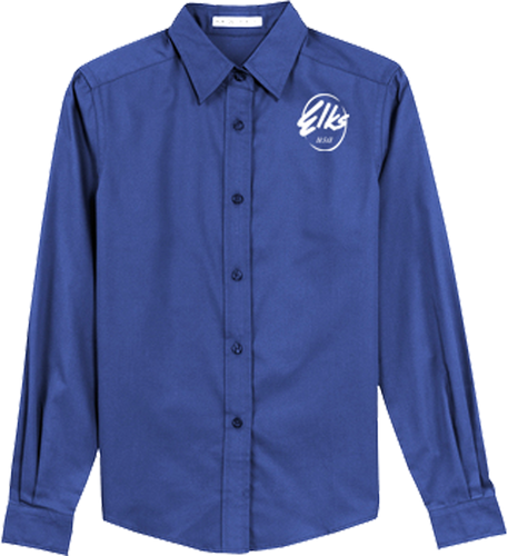Port Authority Ladies Long Sleeve Easy Care Shirt in Ultramarine custom elks