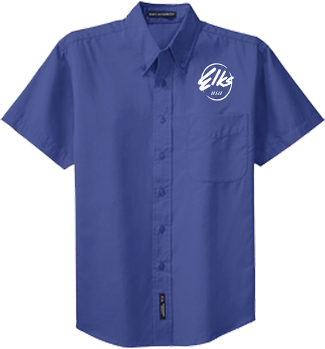 Elks Men's Custom Port Authority SHort Sleeve Easy Care Shirt in Royal