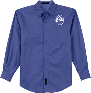 Men's Port AUthority Long Sleeve Easy Care Shirt in Royal
