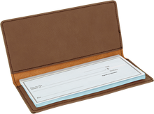 Load image into Gallery viewer, Dark Brown Laserable Leatherette Checkbook Cover
