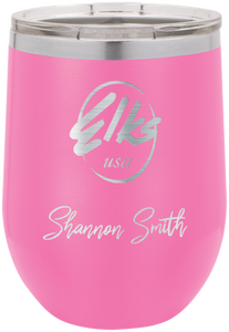 Elks Custom 12 oz Insulated stemless wine tumbler by Polar Camel in Pink