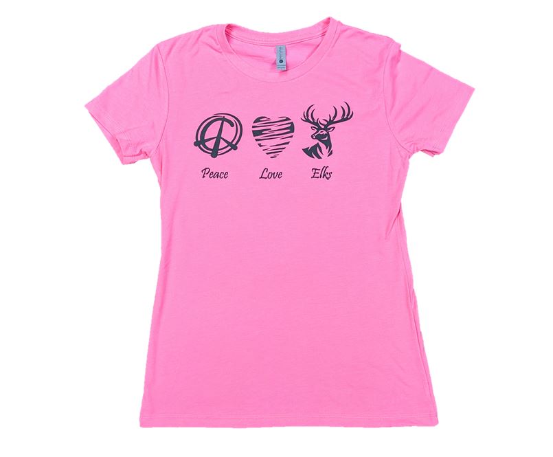 Peace, Love, Elks Women's Pink Shirt