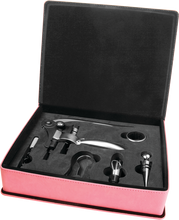 Load image into Gallery viewer, Laserable Leatherette 5-piece Wine Tool Gift Set
