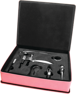 Laserable Leatherette 5-piece Wine Tool Gift Set