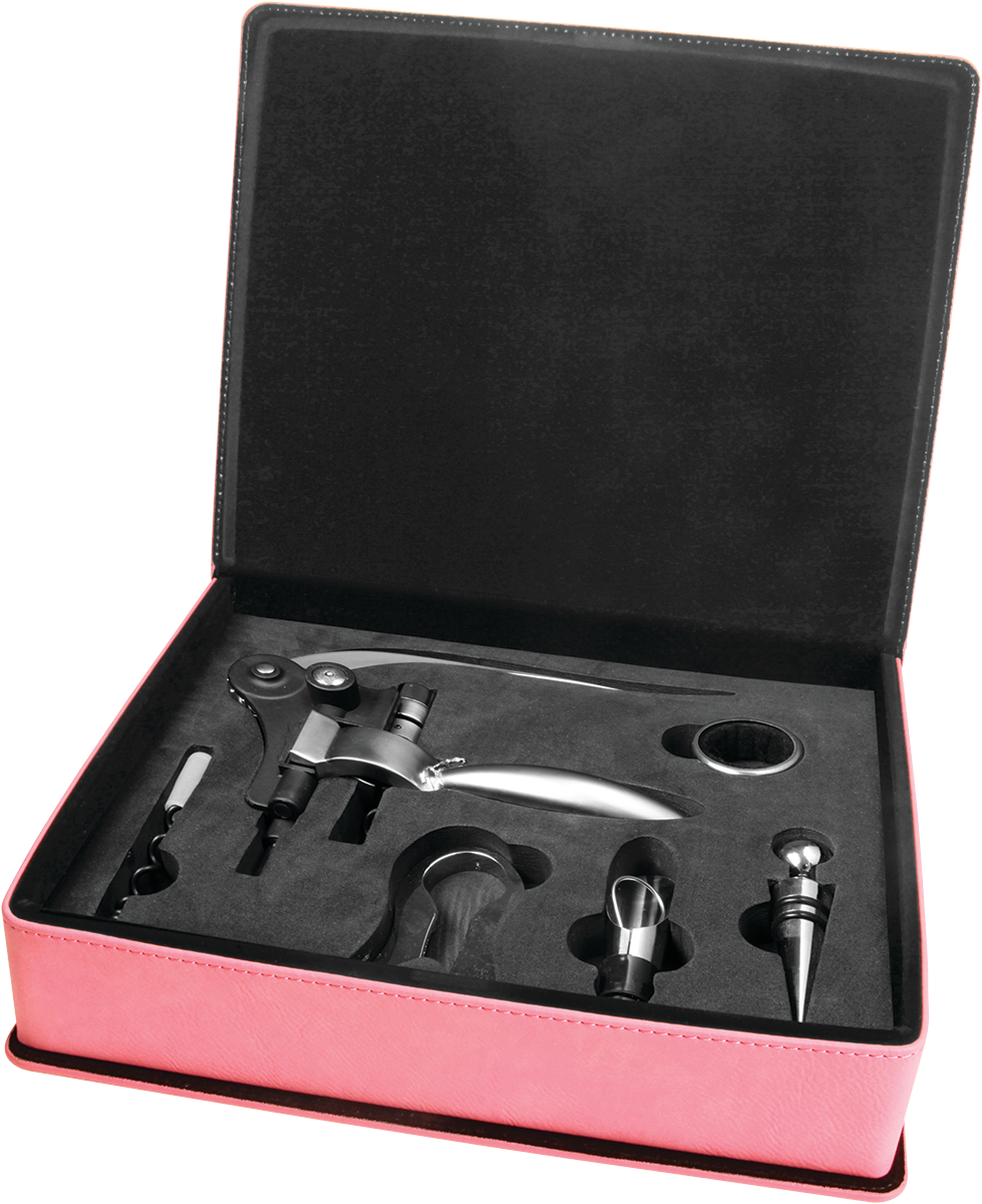 Laserable Leatherette 5-piece Wine Tool Gift Set