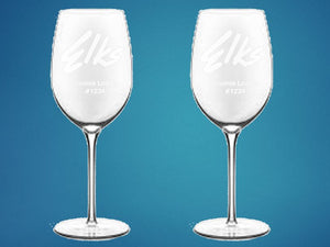Set of 2 Custom Etched Wine Glasses